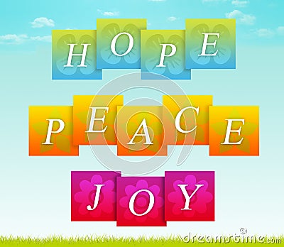 Hope, Peace, Joy Stock Photo