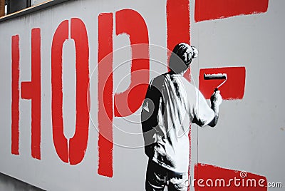 Hope street art piece Editorial Stock Photo