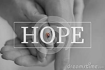 Hope text over conceptual image Stock Photo