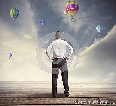 Hopeful businessman Stock Photo