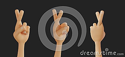 Hopeful Desire Crossed Fingers Hand Gestures Isolated Stock Photo