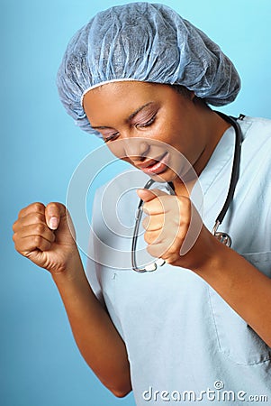 Hopeful nurse Stock Photo