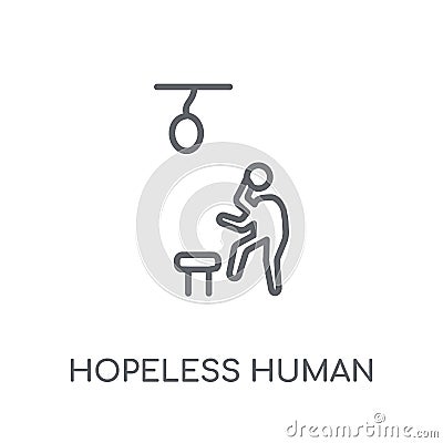 hopeless human linear icon. Modern outline hopeless human logo c Vector Illustration