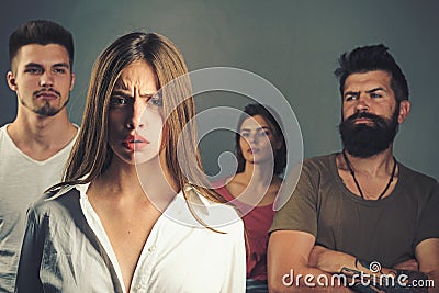 Hopes and wishes. family psychologist therapy. depression and suicidal tendencies club for people with problems. girls Stock Photo