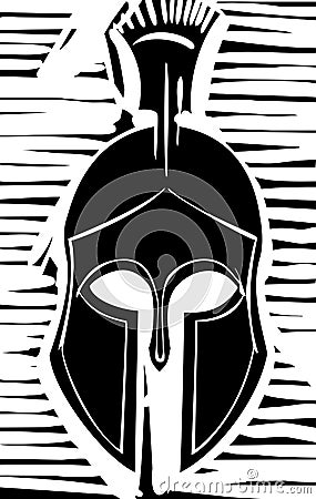 Hoplite Greek Helmet Vector Illustration