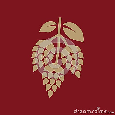 Hops icon. Beer and hop, Hops symbol. UI. Web. Logo. Sign. Flat design. App.Stock Vector Illustration