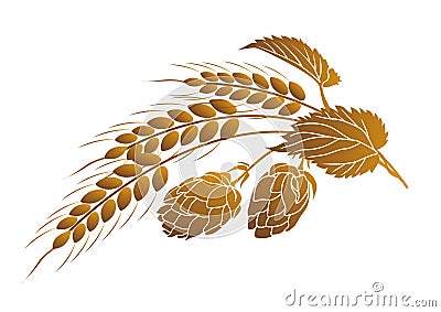 Hops and wheat Vector Illustration