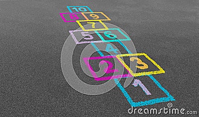 Hopscotch In A School Stock Photo