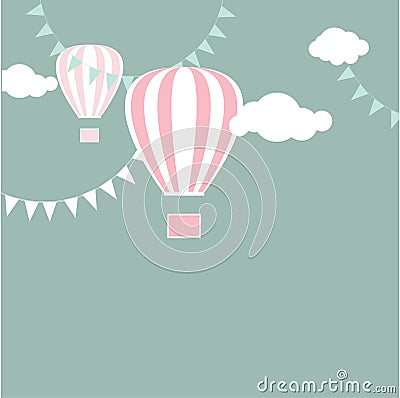 Hor air balloons. Vector background Vector Illustration