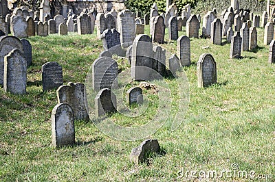 Old Jewish Cemetery in Horice town is very large and well-preserved Stock Photo