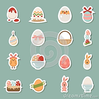 Horiday easter icons Vector Illustration