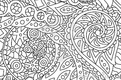 Horisontal coloring book art with abstract pattern Vector Illustration