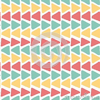 Horizon colourful summer vintage grunge geometric triangle pattern seamless background Vector Illustration