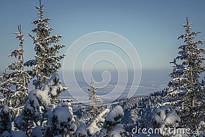 Horizon view to Slovak side of Tatra Mountains Stock Photo