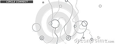 Horizonal banner with dynamic waves and dots. Simple minimal style. Futuristic vector pattern. Abstract cover Vector Illustration