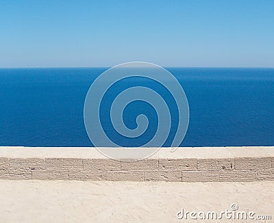 Horizons on top of horizons. Overlooking the sea from above. Stock Photo