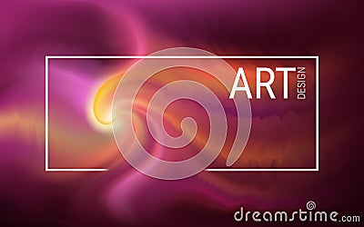 Horizontal abstract futuristic image. The effect of liquid. Plasma explosion in the form of a spiral and wave. Vector Illustration