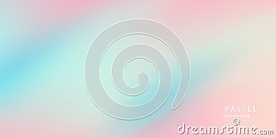 Horizontal Abstract Pastel Color Hologram Background Vector Illustration