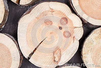 Horizontal background wood logveno Stock Photo