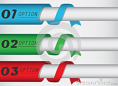 Horizontal banners with different options Vector Illustration