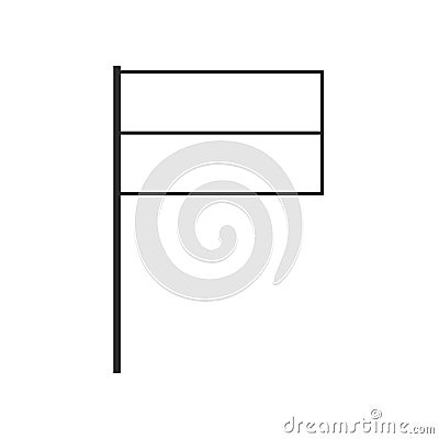 Horizontal bicolour two bands country flag icon in black outline flat design Vector Illustration