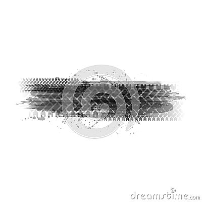 Tire tracks transparent frame background Vector Illustration