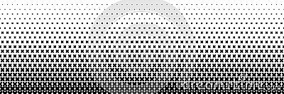 horizontal black halftone of sharp cross and sharp plus design for pattern and background Vector Illustration