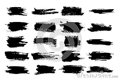 Horizontal black ink scratches or brush watercolor Vector Illustration