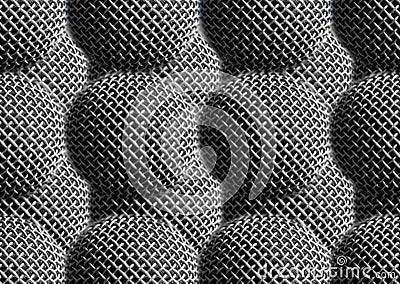 Horizontal black and white tiled mics Stock Photo