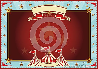 Horizontal blue and red sunbeams circus Vector Illustration