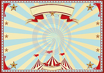 Horizontal blue sunbeams circus Vector Illustration