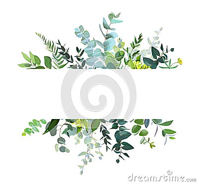 Horizontal botanical vector design banner Vector Illustration