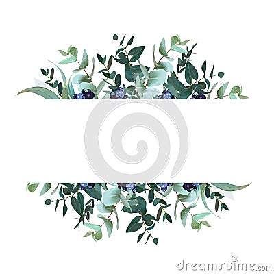 Horizontal botanical vector design banner Vector Illustration