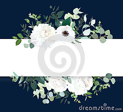 Horizontal botanical vector design banner. Vector Illustration