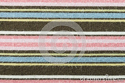 Horizontal Brown Pink Knitting or Knitted Fabric Texture Pattern Stock Photo