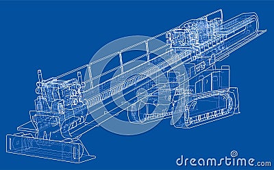 Horizontal directional drilling machine vector Vector Illustration