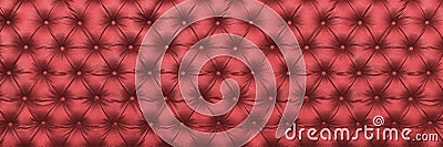horizontal elegant dark red leather texture with buttons for pat Stock Photo