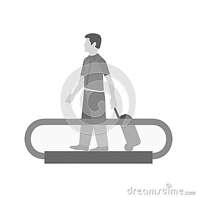 Horizontal Escalator Vector Illustration