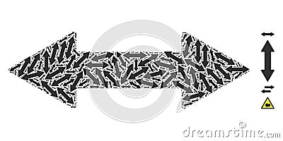 Horizontal Exchange Arrow Icon Recursion Mosaic Vector Illustration