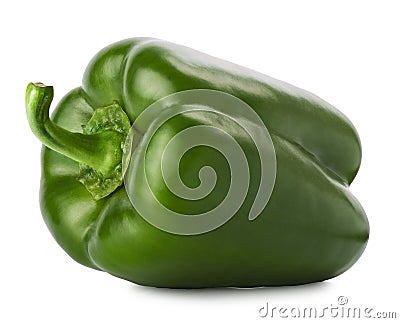 Horizontal green pepper isolated on a white Stock Photo