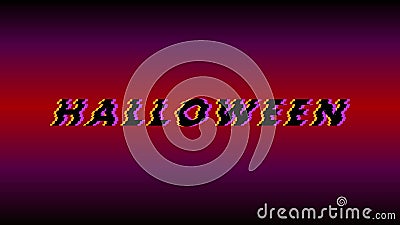 Horizontal Halloween banner with glitch effect text Stock Photo