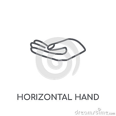 Horizontal Hand linear icon. Modern outline Horizontal Hand logo Vector Illustration