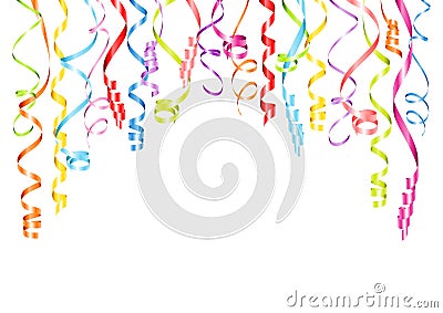 Horizontal Hanging Streamers Background With Different Colors Vector Illustration