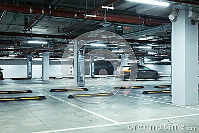 Horizontal image of caro on underground parking lot Stock Photo