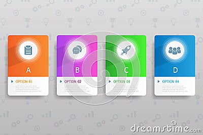 Horizontal infographics 4 steps Vector Illustration