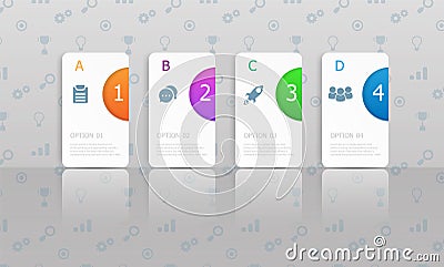 Horizontal infographics 4 steps Vector Illustration