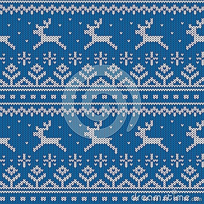 Horizontal knitted ornament Vector Illustration