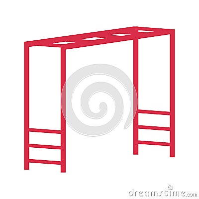 Horizontal Ladder Playground icon, flat design Vector Illustration