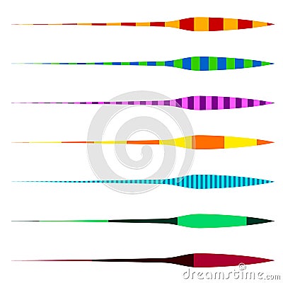 Horizontal line dividers. Set of colorful duotone straight lin Vector Illustration