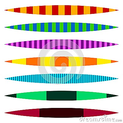 Horizontal line dividers. Set of colorful duotone straight lin Vector Illustration